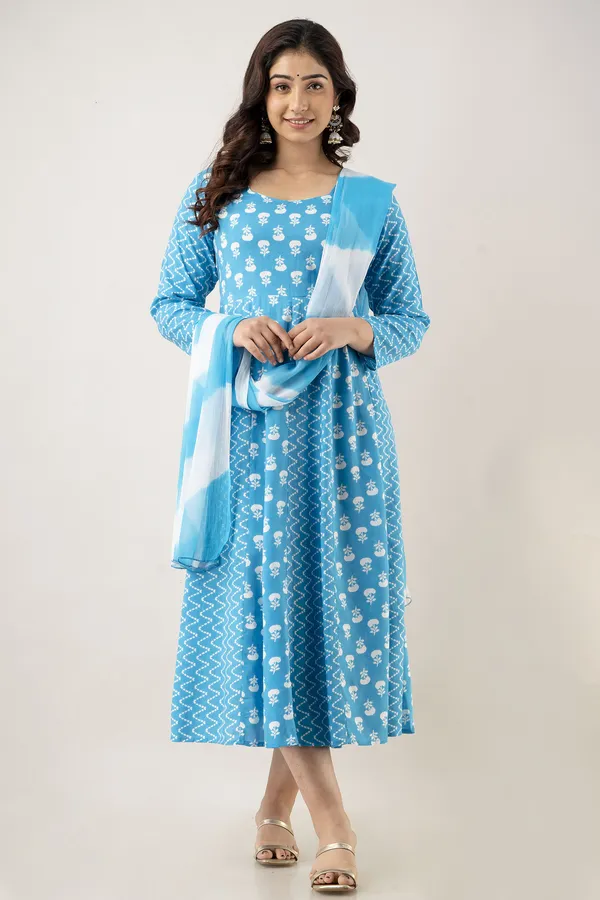 Women_Cotton_And_Rayon_Printed_Anarkali_Kurta_And_Dupatta_Set